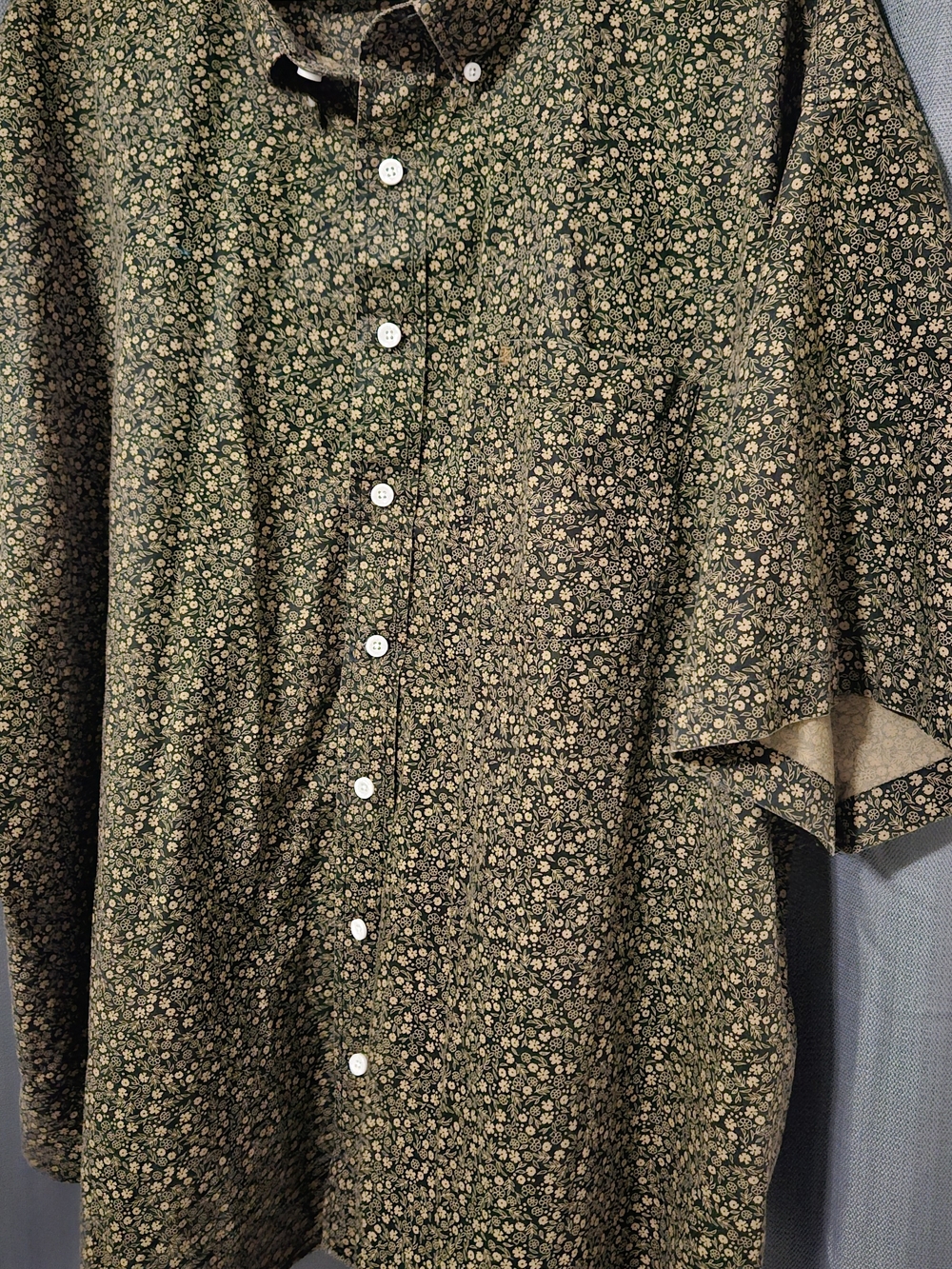 Izod Olive Green Floral Button-Front Shirt Jacket
